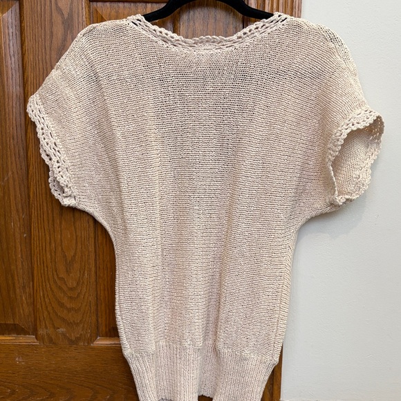 Women’s Open Knit Short Sleeve Cardigan S Cottagecore Coastal Grandma Boho - Picture 10 of 13